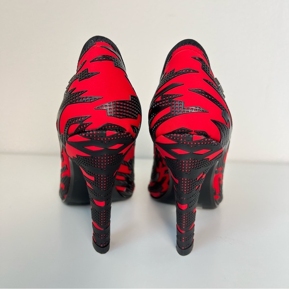 United Nude Fold Lite Mid Heels Blush Geo Red Black Graphic Pumps EU 38 US 7.5 - Picture 5 of 8